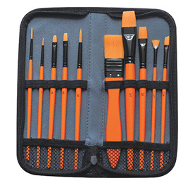 Pennello in setola - per acrilico - dom - astuccio 10 pennelli assortiti