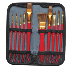 Pennello in pony - per acquerello - dom - astuccio 10 pennelli assortiti