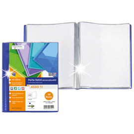 Portalistini asso ti - personalizzabile - pp liscio - 15 x 21 cm - 50 buste -  blu - sei rota