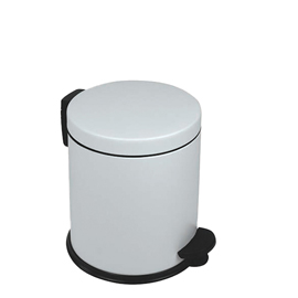 Pattumiera a pedale new bin basic - 5 l - metallo verniciato - bianco - medial international