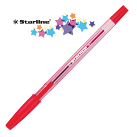 Penna a sfera con cappuccio  - punta fine 0,7mm  - rosso - starline -  conf. 50 pezzi