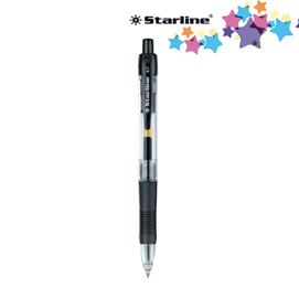 Penna a sfera a scatto con inchiostro gel  - punta fine 0,7mm - nero - starline