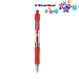 Penna a sfera a scatto con inchiostro gel - punta fine 0,7mm - rosso - starline