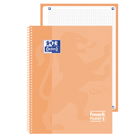 Quaderno spiralato p@astel 1 - a4+ - 90 gr - pesca - oxford