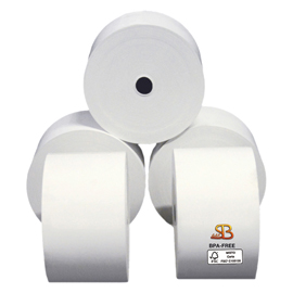 Rotolo per distributori self service - 59,5 mm x 85 m - diametro esterno 87 mm - anima 12 mm - 70 gr - carta termica bpa free - sabacart