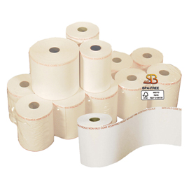 Rotolo per bilancia - 62,5 mm x 30 m - diametro esterno 50 mm - anima 12 mm - 55 gr - carta termica bpa free - sabacart - blister 10 pezzi