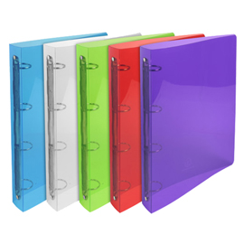 Raccoglitore pp rigato crystal colours 4anelli 30mm a4 maxi 5 col.assexacompta