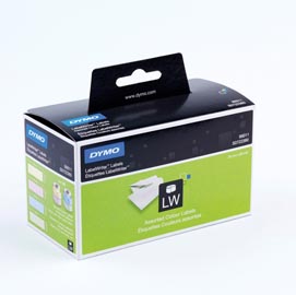 Rotolo 130 etichette lw 990110 - 28x89 mm - carta - colori assortiti - dymo - conf. 4 rotoli