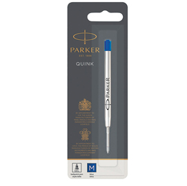 Refill quink gel - punta media - blu  - parker