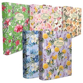 Raccoglitore nature flowers - a4 - 27x32cm - 4anelli - dorso 4cm - pigna