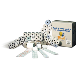 Rotoli registratori cassa - 57,5 mm x 20 mt - diametro esterno 50 mm - anima 12 mm - 60 gr - pura cellulosa - rotomar - blister 10 rotoli