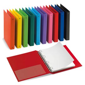 Raccoglitore nettuno - 4 anelli tondi 30 mm - dorso 3,5 cm - 22x30 cm - colori assortiti - sei rota