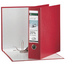 Registratore leitz 180° g63 - dorso 8 cm - commerciale 23x30 cm - rosso - leitz