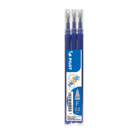 Refill sfera a scatto frixionball clicker - punta 0,5mm - blu - pilot - conf. 3 pezzi