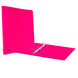 Raccoglitore europa neon - 4 anelli tondi 30 mm - dorso 4 cm - 22x30 cm - rosa neon - favorit