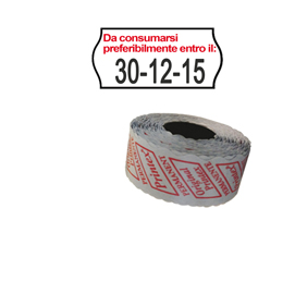 Rotolo da 1000 etichette a onda per printex smart 8/2612 - da consumarsi… - 26x12 mm - adesivo permanente - bianco -  printex - pack 10 rotoli