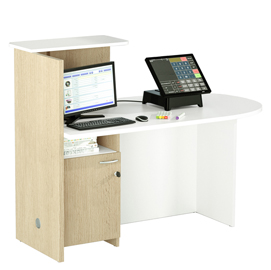 Reception concept - destra - 143x83x117 cm - bianco/rovere - artexport