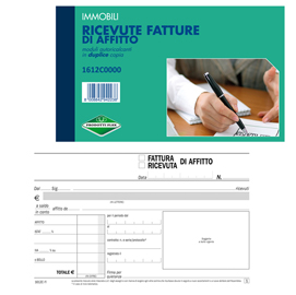 Ricevute e fatture di affitto - 50 copie - autoricalcanti - 16,8x10cm - 1612c0000 - flex