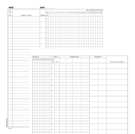 Registro presenze mensili - 48 pagine - 31x24,5cm - du131301200 - data ufficio