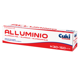 Roll alluminio - astuccio con seghetto - 300 mm x300 mt - cuki professional