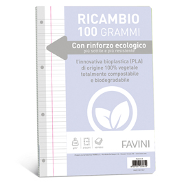 Ricambi c/rinforzo ecologico - a4 - 100 gr - 40 fg - rigo di 3a - favini