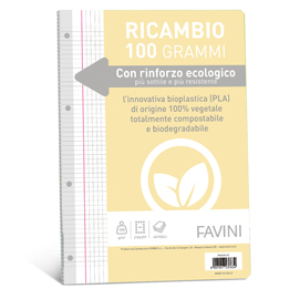 Ricambi c/rinforzo ecologico - a4 - 100 gr - 40 fg - 5 mm con margine - favini