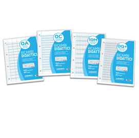 Ricambi didattici forati - a4 - 40 fogli carta 100 gr - rigo di 1a - blasetti