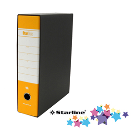 Registratore starbox sfuso - dorso 8 cm - protocollo 23x33 cm - giallo - starline