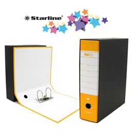 Registratore starbox - dorso 8 cm - commerciale 23x30 cm - giallo - starline