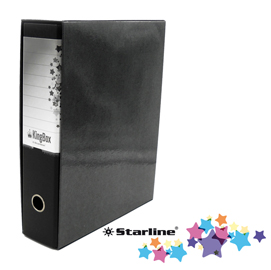 Registratore kingbox - dorso 8 cm - protocollo 23x33 cm - nero - starline