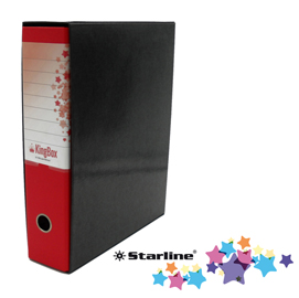 Registratore kingbox - dorso 8 cm - protocollo 23x33 cm - rosso - starline