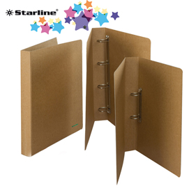 Raccoglitore - cartone fsc - 2 anelli tondi 30 mm - dorso 4 cm - 22x30 cm - avana - starline