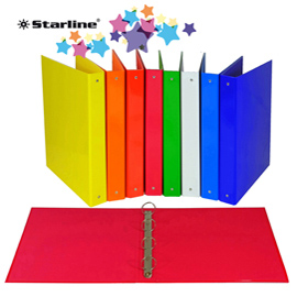 Raccoglitore - 4 anelli tondi 30 mm - dorso 4 cm - 22x30 cm - colori assortiti - starline