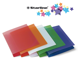 Raccoglitore - 4 anelli tondi 30 mm - dorso 4 cm - 22x30 cm - ppl semitrasparente - colori assortiti - starline