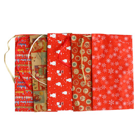 Sacchetto regalo - fantasia natale assortite - c/ nastro rafia - 36 x 50 cm - carta - sadoch