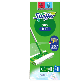 Swiffer dry starter kit completo (8 panni + 3 panni wet) - swiffer