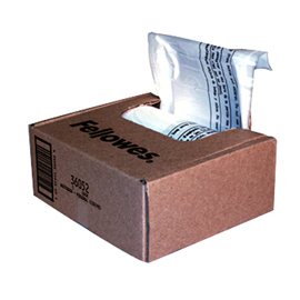 Sacchetto per distruggidocumenti - 23 / 28 l - fellowes - conf. 100 pezzi