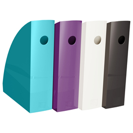 Set 4 portariviste mag-cube - linea titane - 26,6 x 8,2 x 30,5 cm - colori assortiti - exacompta