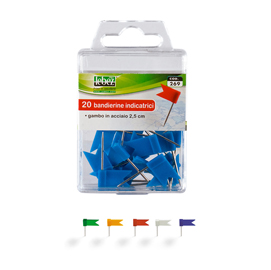 Spilli a bandierina - blu - lebez - scatola 20 pezzi