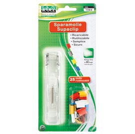 Sparamolle superclip - 25 mollette incluse - misure assortite - colori assortiti - lebez