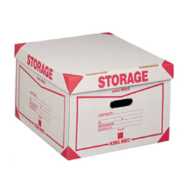 Scatola storage - con coperchio - 38,5x26,4x39,7 cm - bianco e rosso - esselte dox