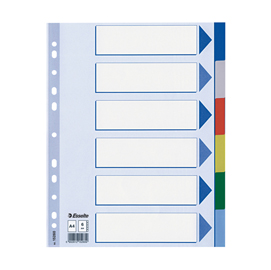 Separatore - 6 tasti colorati - ppl - a4 - multicolore - esselte