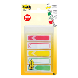 Segnapagina post it® index mini freccia - 12x43,2 mm - 5 colori classici - post it® - conf. 100 pezzi