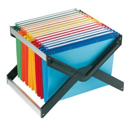 Supporto per cartelle sospese luxor - con 10 cartelle joker interasse 33 cm - 41x27,5x32 cm - colori assortiti - bertesi