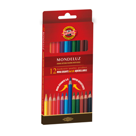 Studio acquarello - Ø mina 3,8mm - colori assortiti - koh-i-noor - astuccio 12 pastelli colorati