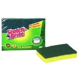 Spugna classic - 14,2x2,4x11,5 cm - giallo/verde - scotch brite® - conf. 2 pezzi