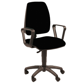 Sedia operativa jupiter - con ruote e braccioli - nero - unisit