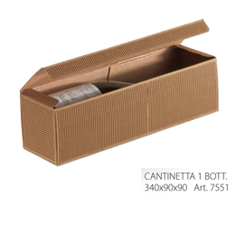 Scatola panettone onda avana + bottiglia - 33 x 25 x 35cm - scotton