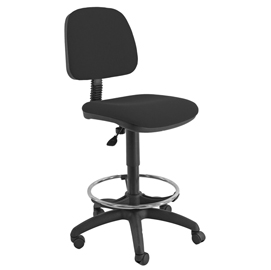 Sedia tecnigrafo esos e4s - con poggiapiedi e ruote - nero - unisit