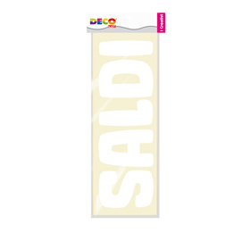 Striscione adesivo saldi - 16x47 cm (orizzontale) - trasparente - cwr - conf. 2 pezzi